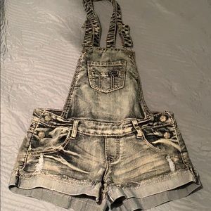 Short Overalls Light-Dark Wash